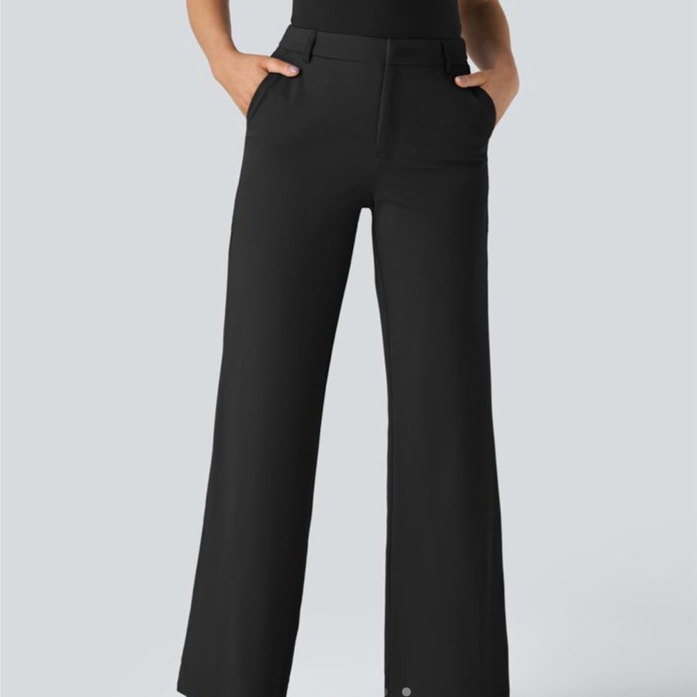 Mid Rise Side Pocket Straight Leg Work Pants